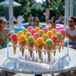 Rectangle Clear Acrylic Cone Stand – 25 Slots