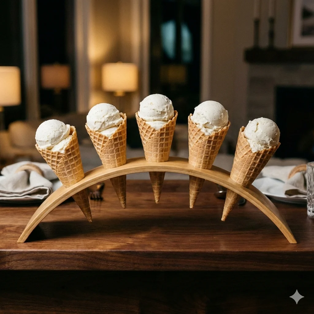 Crescent Natural Bamboo Cone Stand – 5 Slots