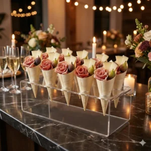 Clear Acrylic Platter Cone Stand – 8 Slots